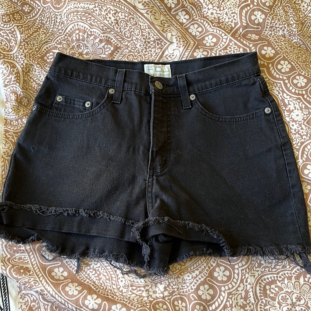 French Dressing Black Denim Shorts